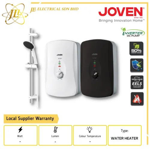 JOVEN SL30IP 3.6KW 15.0A 240VAC 50HZ WATER HEATER C/W SLIDER BAR [WHITE/BLACK]