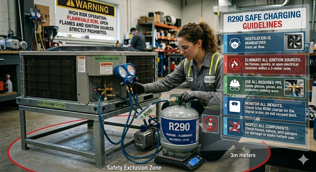 R290 safe charging guidelines
