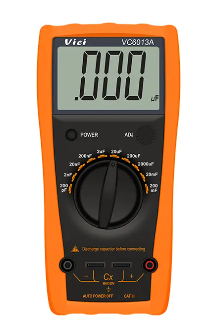 Vici VC6013A 200mF Large range, High accruacy digital capacitance meter, Capacitor self-discharge (avoid burning the meter).