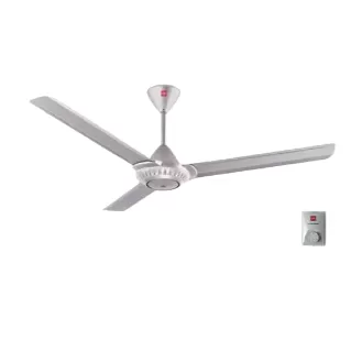 KDK K15WO-SL-WT/ K15WO-SL 60" Ceiling Fan 3 Blade with Regulator (White/ Silver)