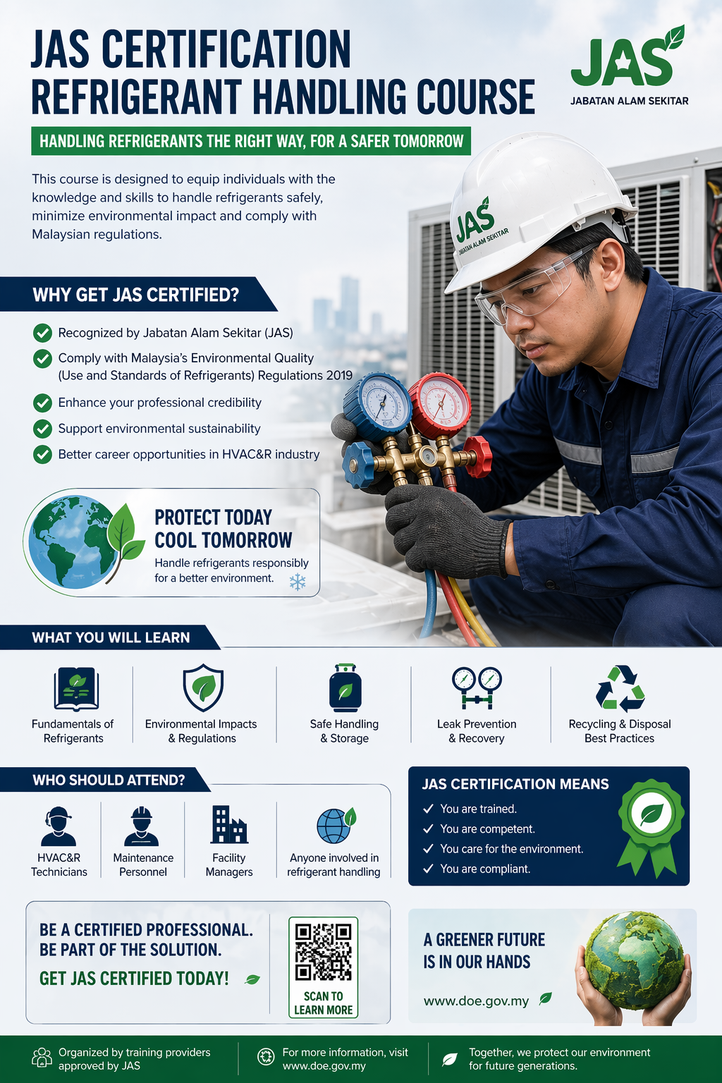 JAS certification for refrigerant handling course