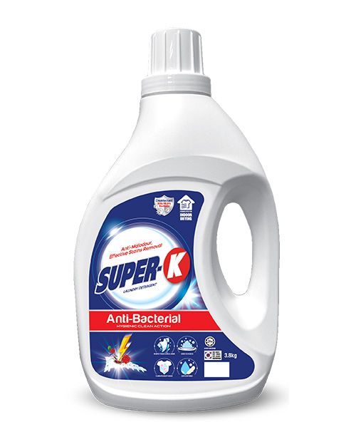 SUPER-K LAUNDRY LIQUID DETERGENT ANTI-BACTERIAL 3.8KG
