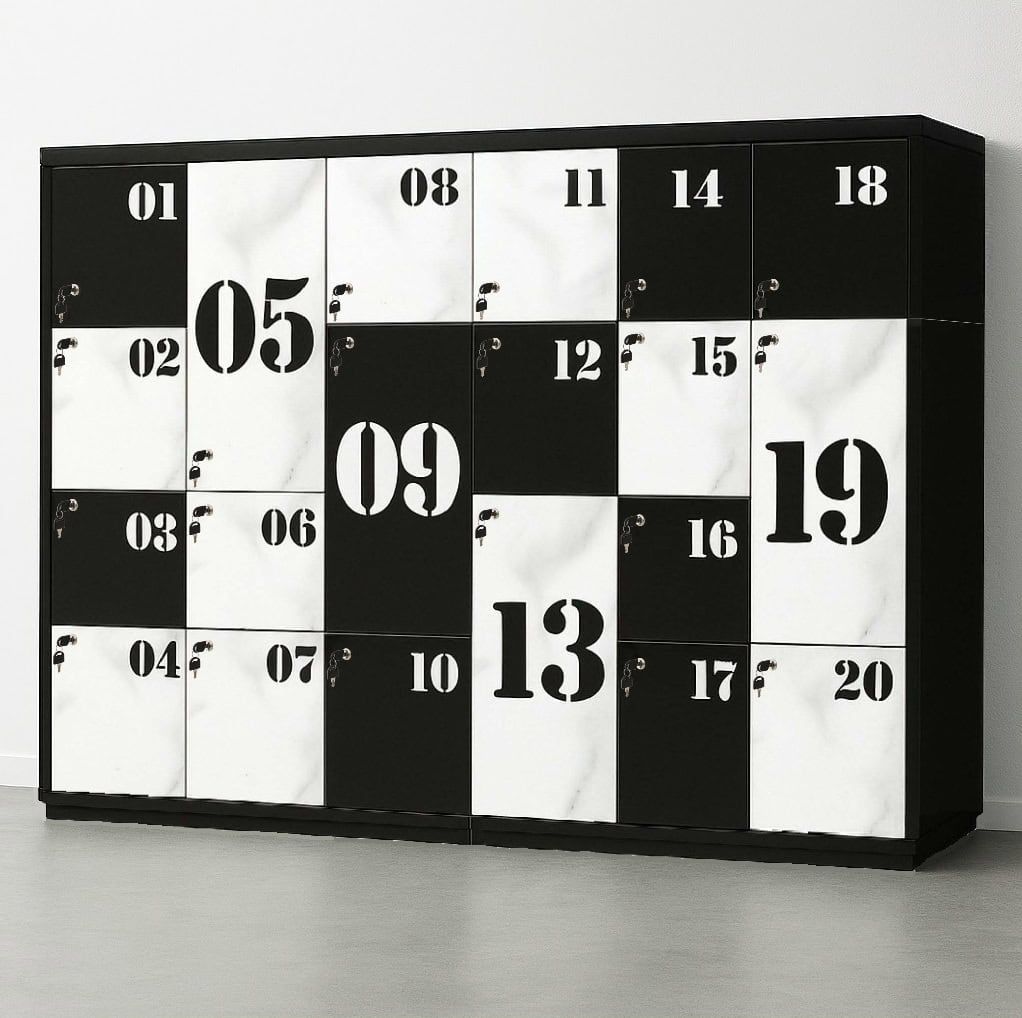 4 ft Vibrant 20-Door Steel Locker Cabinet OFSR10009