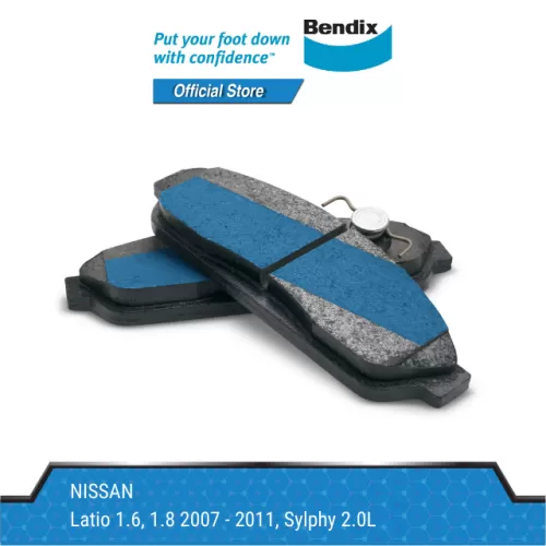 Bendix Front Brake Pads - Nissan Latio 1.6/1.8 2007-2011/Sylphy 2.0L DB1819