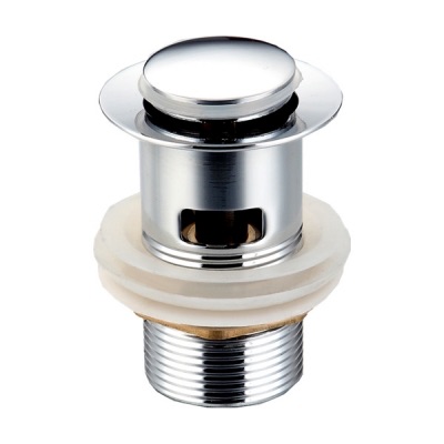 AR-2107B 1 1/4" Push Basin Waste with Overflow | 80mm Stainless Steel Chrome Plated Bathroom Sink Waste Plug