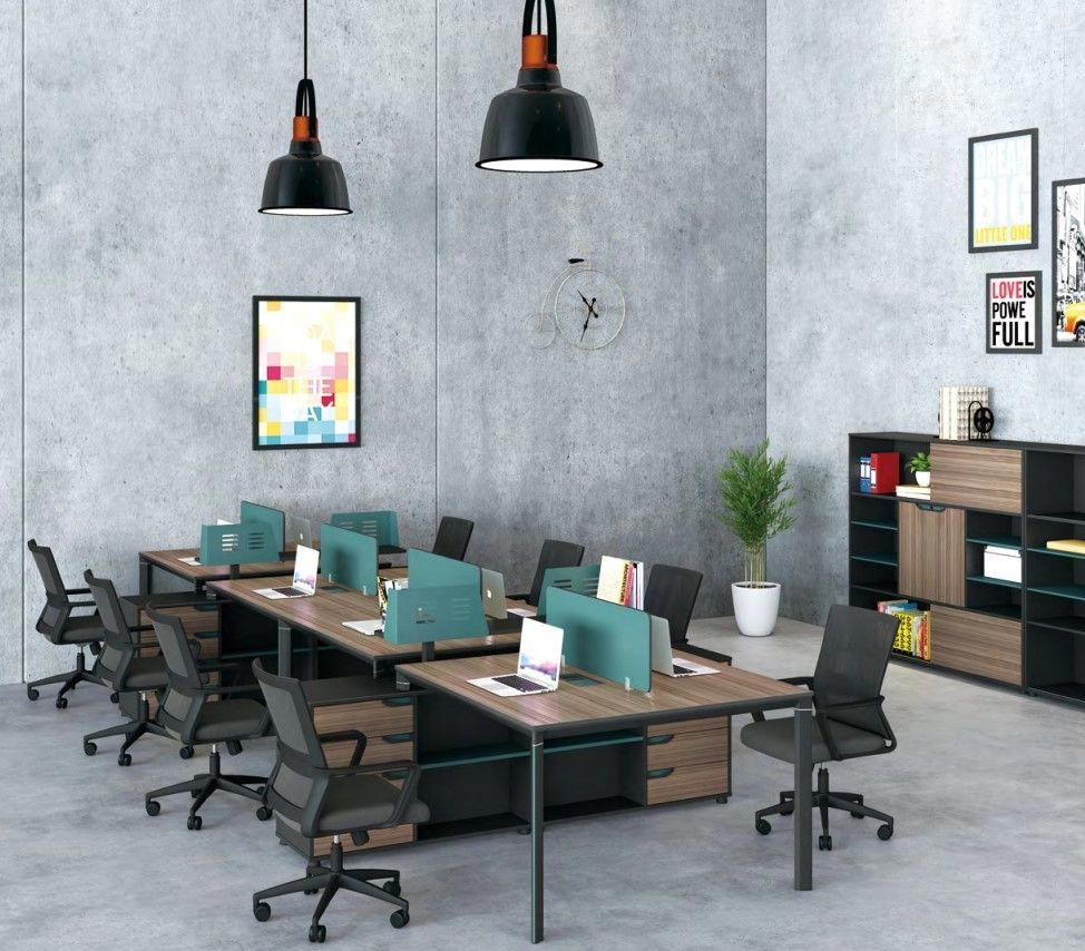 Office Workstation Table Cluster Of 8 Seater | Office Cubicle | Office Partition Bukit Tinggi IPLT-08