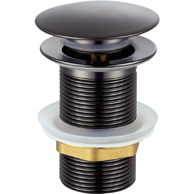 AR-2290A-BN 1 1/4” Push Basin Waste – Brass Chrome Plated Drain with Silicon Rubber Seal (80mm Height)