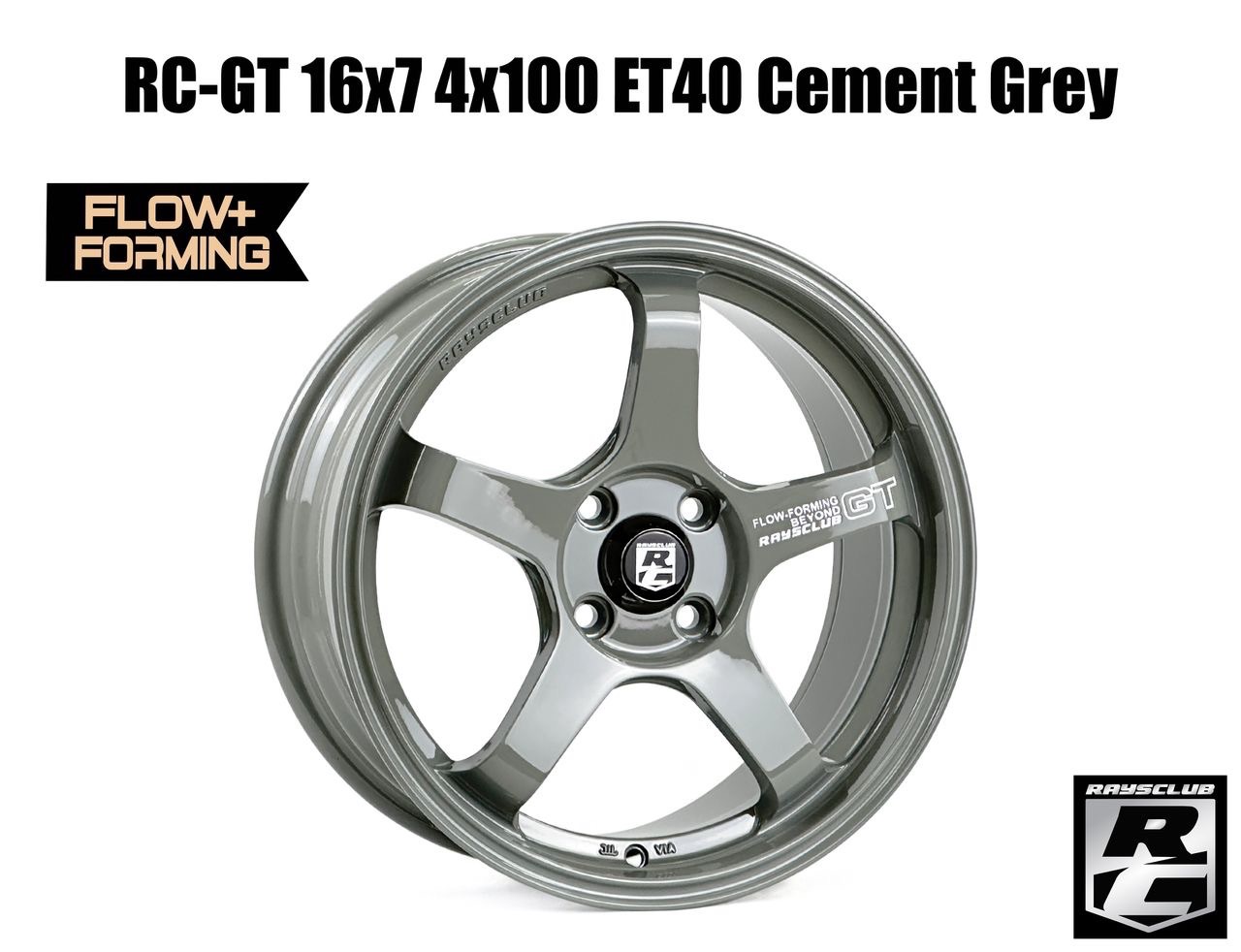 RC-GT 16x7 4x100 ET40 Cement Grey
