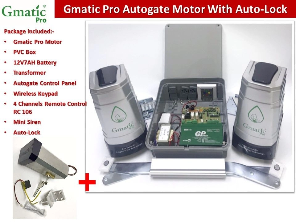 Gmatic Pro Autogate Motor With Auto-Lock (Optional) for Swing & Folding Gate