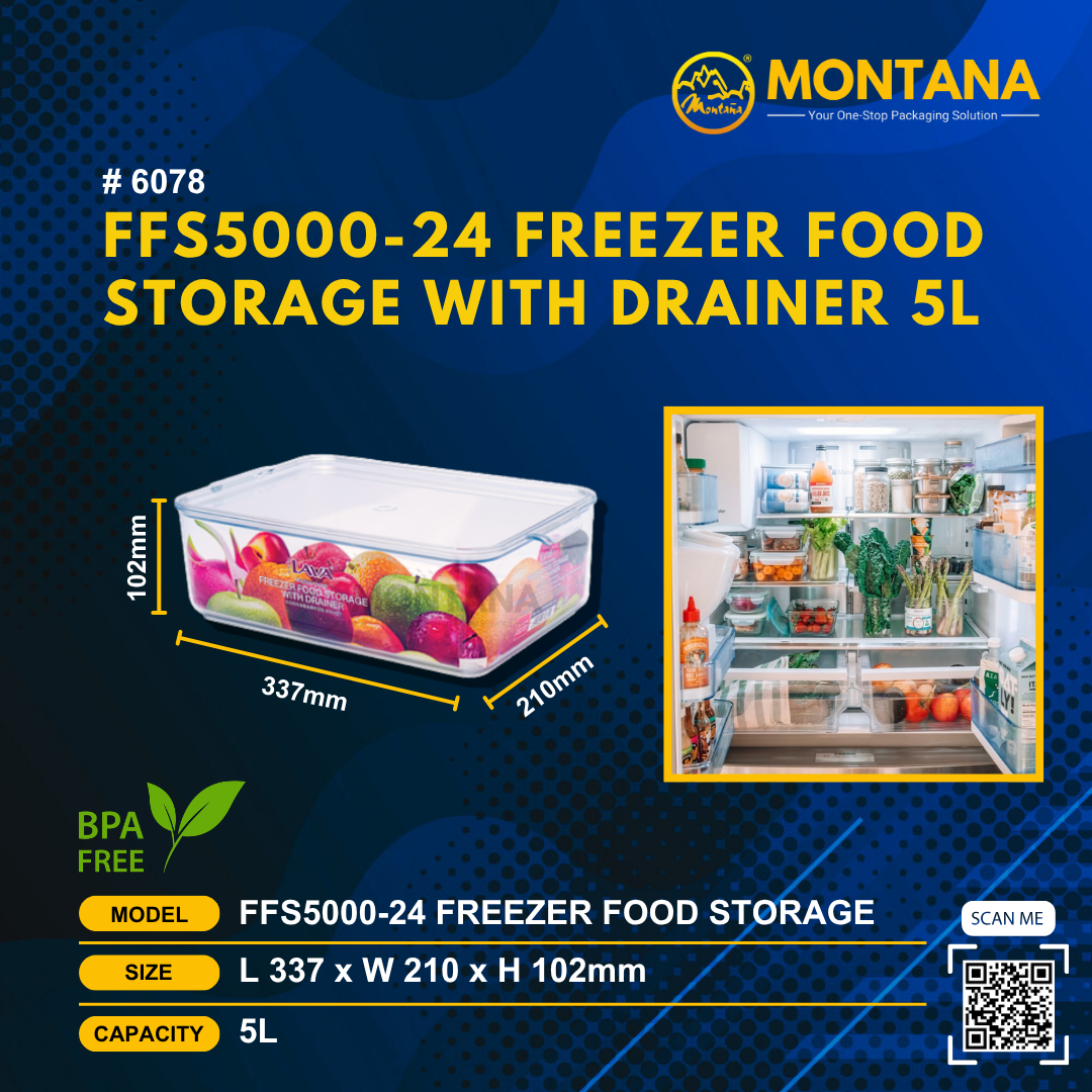 (6078) FFS5000-24 FREEZER FOOD STORAGE WITH DRAINER 5L