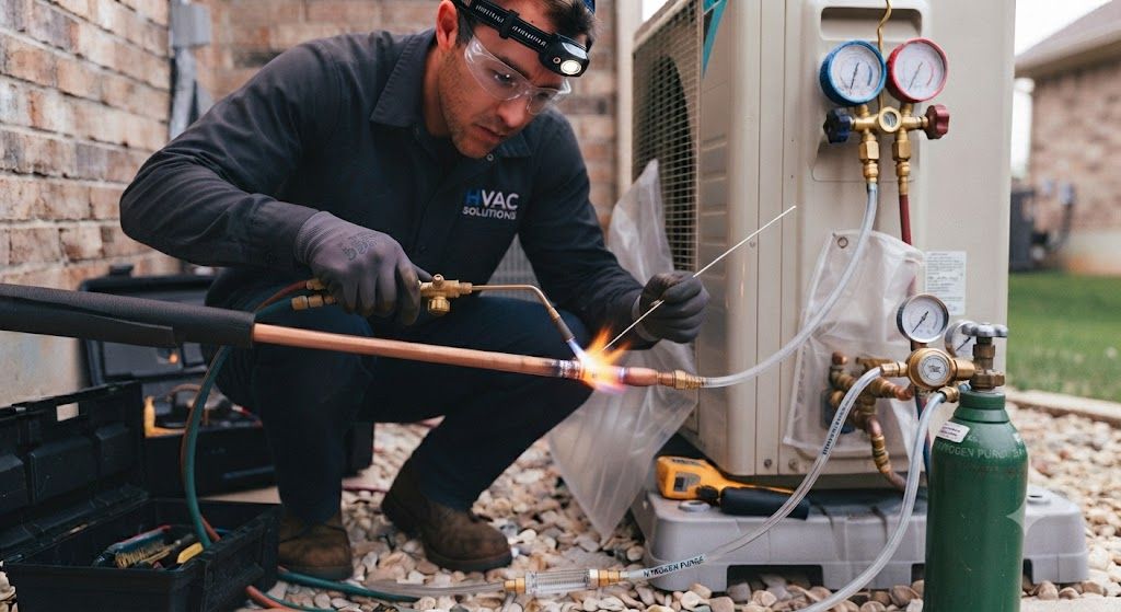 split air conditioner brazing safety procedures HVAC