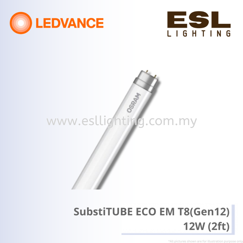 LEDVANCE OSRAM SubstiTUBE ECO EM T8 Gen12 ST8E 12W 2ft - 4099854632167 4099854632341 4099854632365