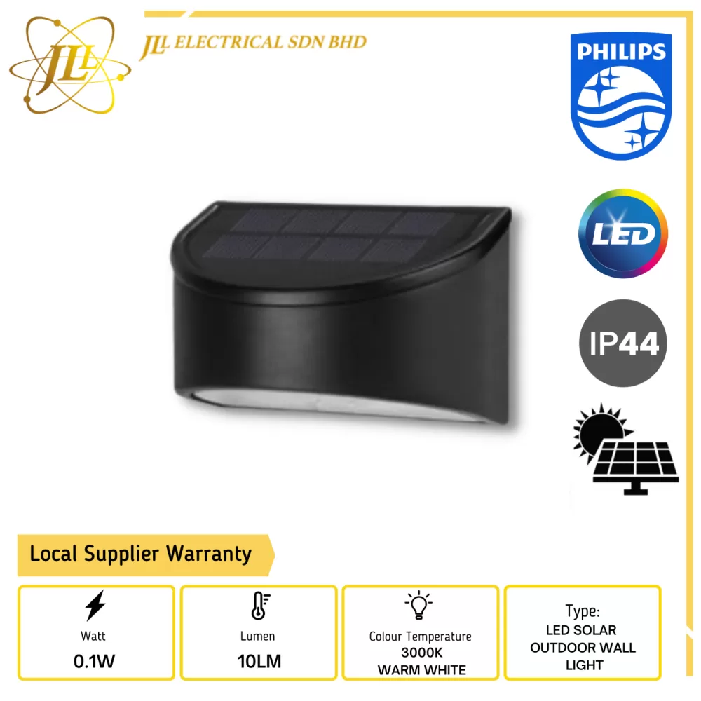 PHILIPS BWC025 LED/730 T3 0.1W 10LM 3000K WARM WHITE IP44 SOLAR OUTDOOR  WALL LIGHT Kuala Lumpur (KL), Selangor, Malaysia Supplier, Supply,  Supplies, Distributor | JLL Electrical Sdn Bhd