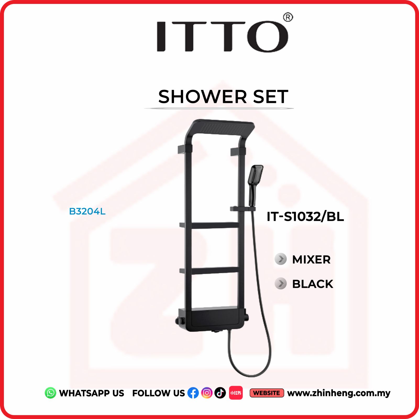 ITTO SHOWER SET  IT-S1032/BL