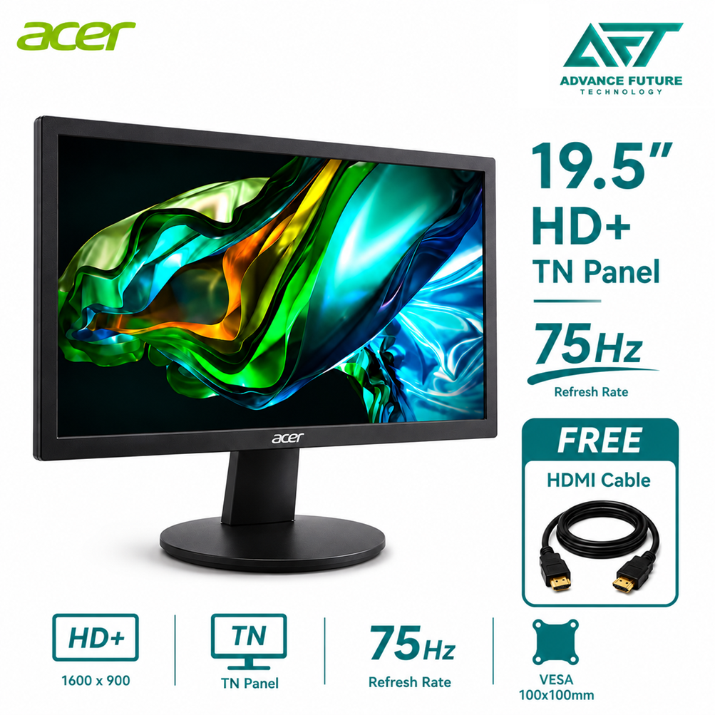 Acer E200Q 19.5" HD+ TN 75Hz Flat Monitor ( HDMI, VGA, 3 Years Warranty )