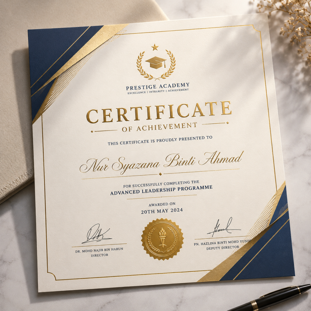 Certificate Printing with Hot Stamping | Premium Custom Award & Recognition Certificates