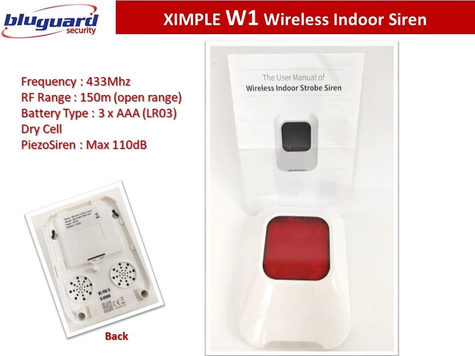 Bluguard Wireless Alarm System XIMPLE W1 Accessories 