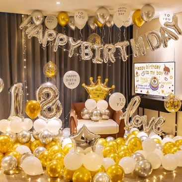 16inch Happy Birthday Foil Balloon Set *Silver (FB-H16HB-S)