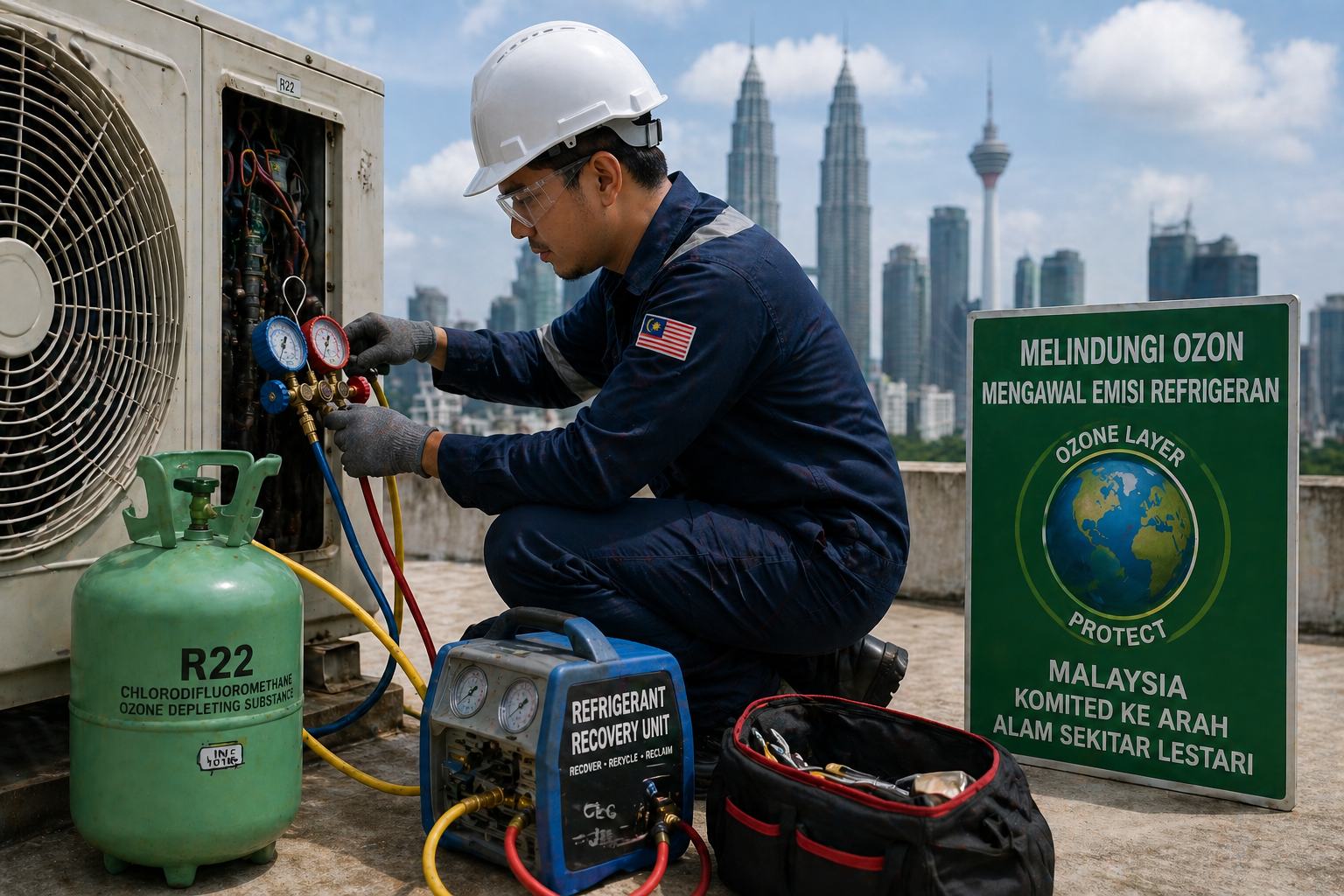 ozone depleting refrigerant emission control Malaysia