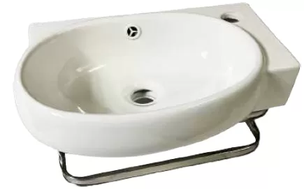 Wall Hung Basin c/w Stainless Steel Rack