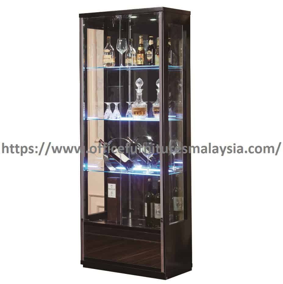 6.3ft Lockable Glass Display Cabinet With LED Lights YG6803