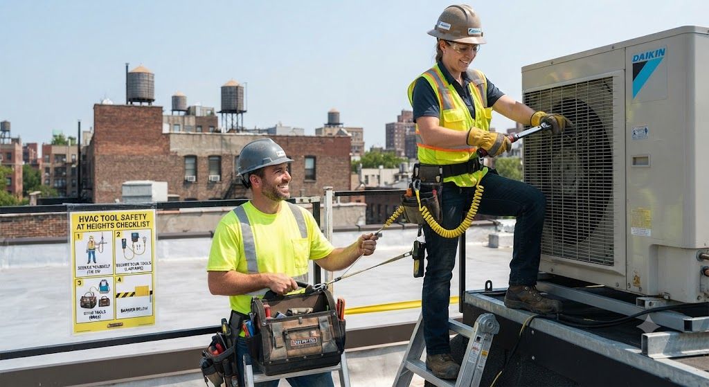 safe tool use during air conditioning installation