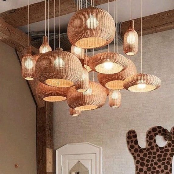 HAN 090 - RATTAN CEILING LAMP