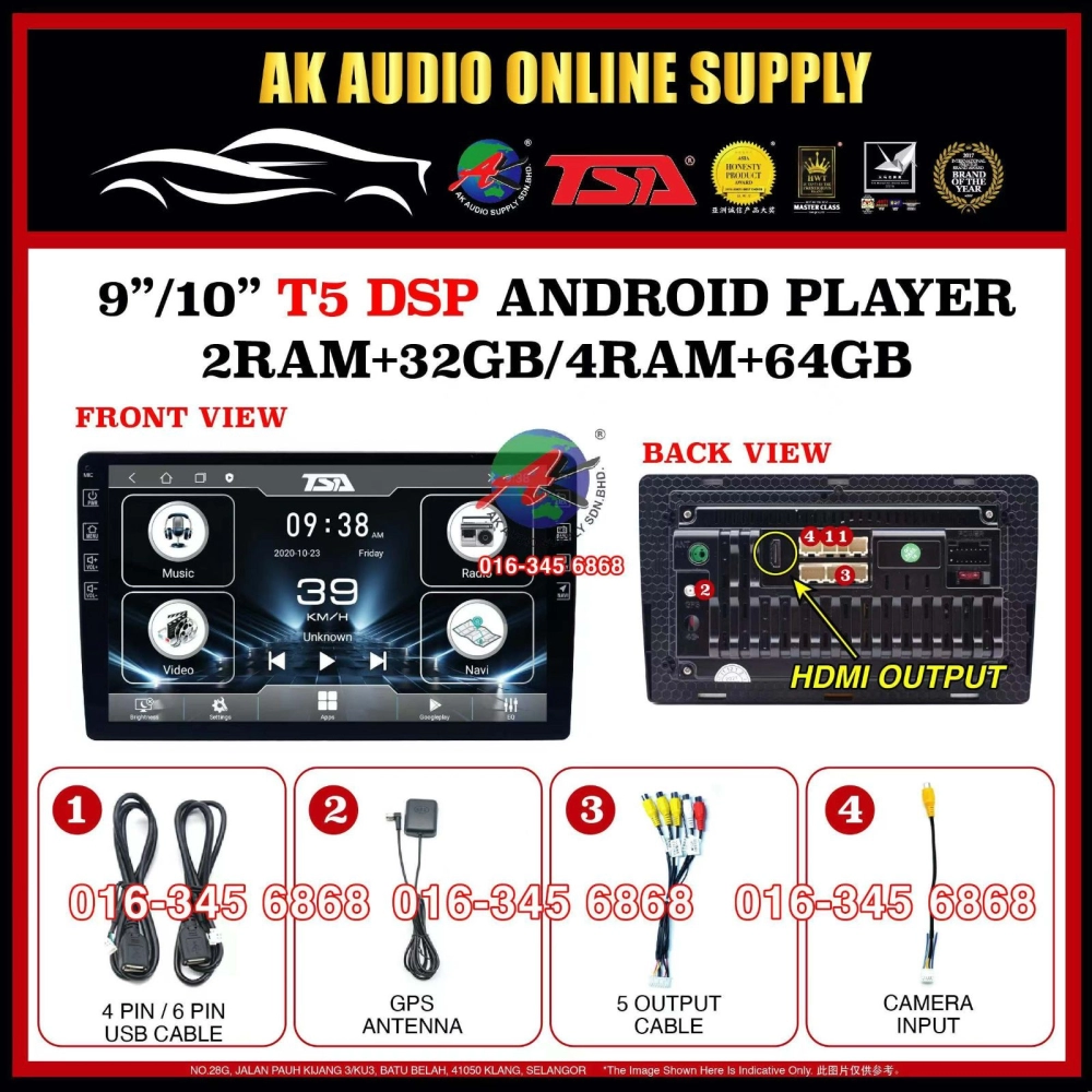 T5 DSP Craplay◾TSA Mitsubishi Pajero V73 2000 - 2005 Android 9'' inch Car Player Monitor