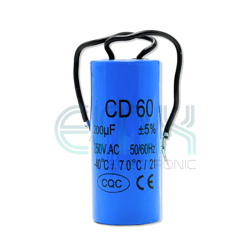 CD60 200UF 250V Starting Condenser with Wire