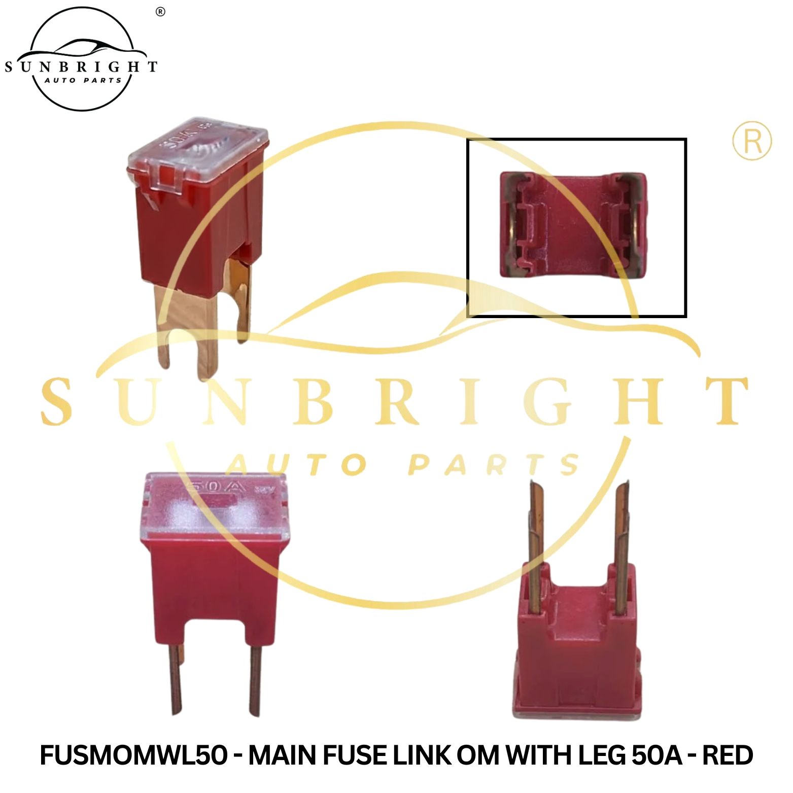 FUSMOMWL50 - MAIN FUSE LINK OM WITH LEG 50A - RED