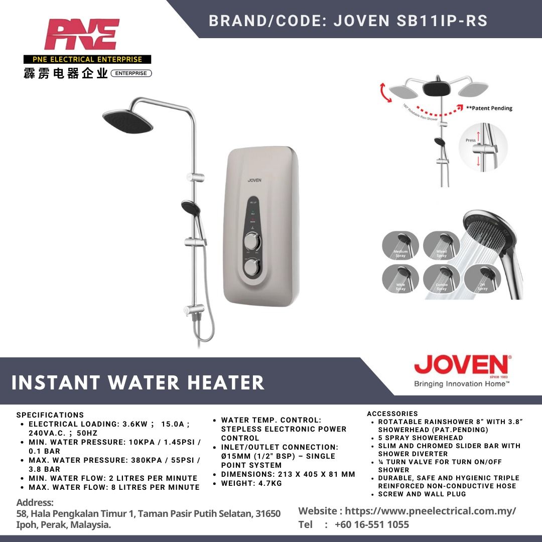 Joven Instant Water Heater SB11iP-RS