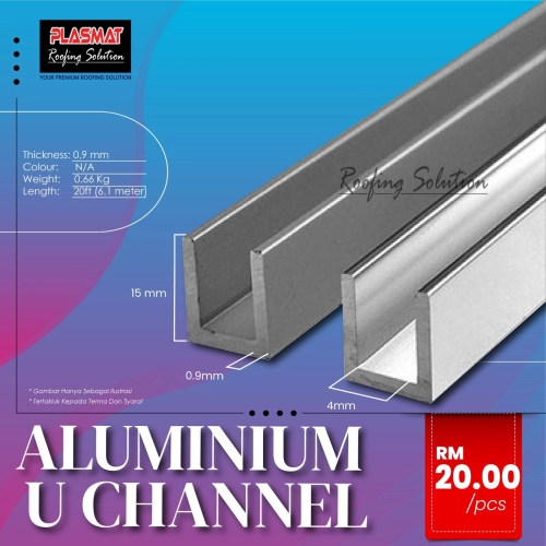 Aluminium U-Channel 4mm Awning Roofing Accessories
