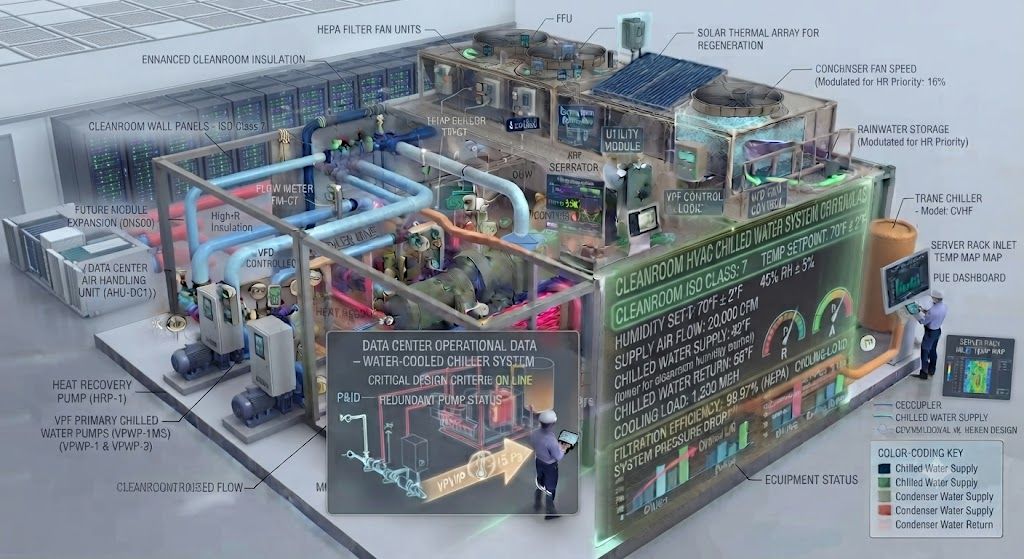 Data center water-cooled chiller design