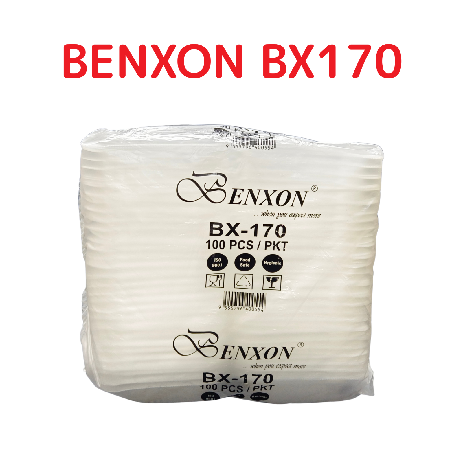 Benxon BX170 PP Burger Box (100pcs±) / Disposable Plastic Food Box / Kotak Nasi Kecil /  汉堡盒
