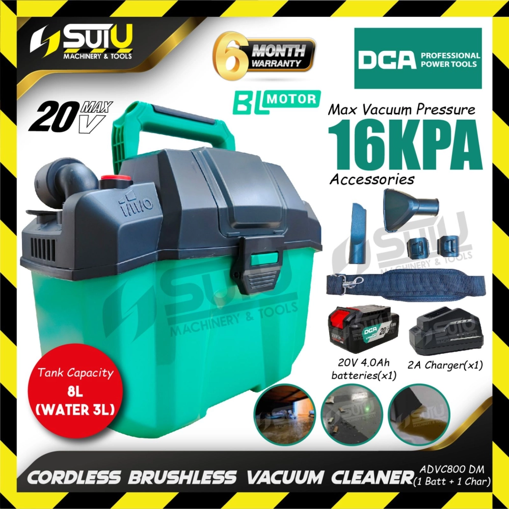 [SET] DCA ADVC800 / ADVC800DM 20V Brushless Cordless Vacuum Cleaner / Vakum / 吸尘机 16kPa w/ Bat4.0Ah + Charger