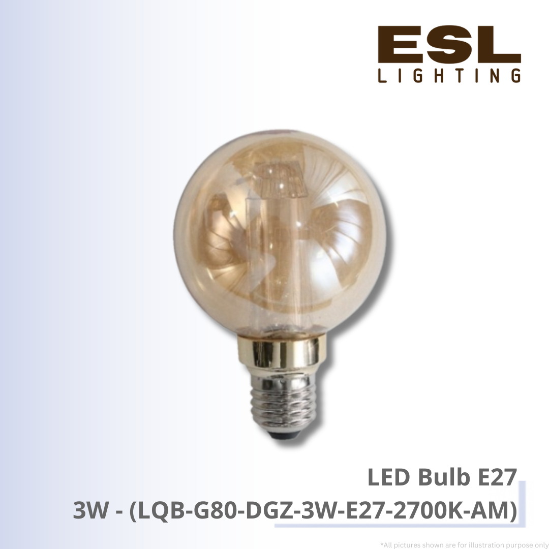 LED Bulb E27 3W - LQB-G80-DGZ-3W-E27-2700K-AM