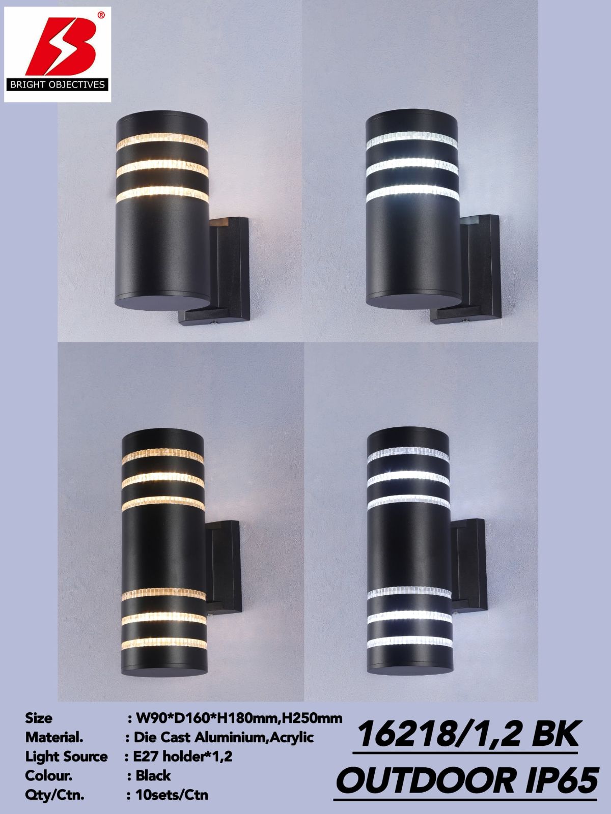 Outdoor Wall Lamp 16218 (using E27 bulb)