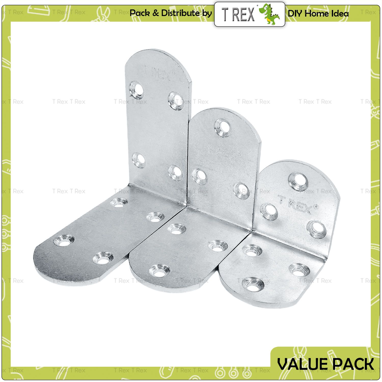 T Rex DIY HANA Half Round Multi Holes L Shape Angle Joint Furniture Enhance Metal Bracket
