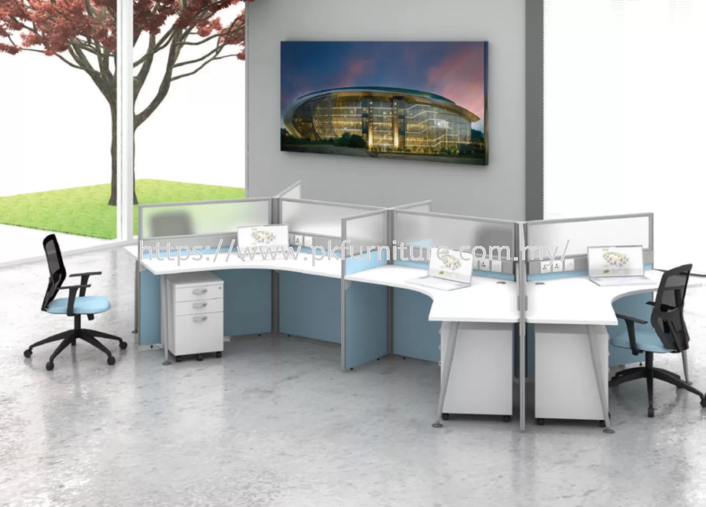 Open Plan System 30 - 6 Pax Office Workstation