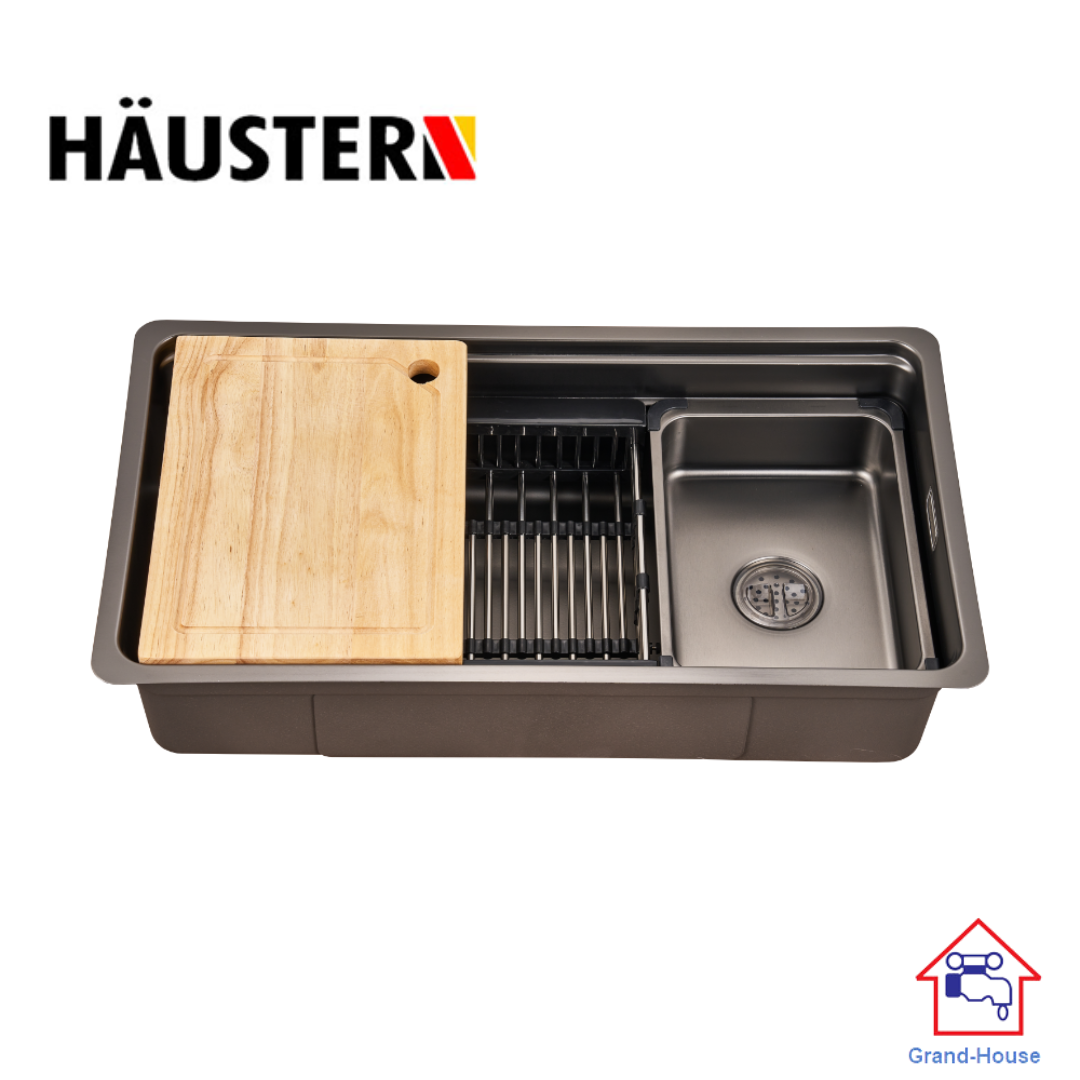 HAUSTERN HT-NEPTUNE-780-BK/TG HAND CRAFTED KITCHEN WORKSTATION SINK