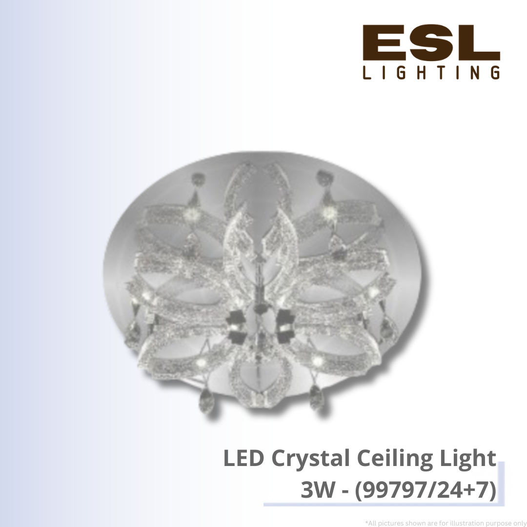 LED Crystal Ceiling Light 3W - 99797/24+7