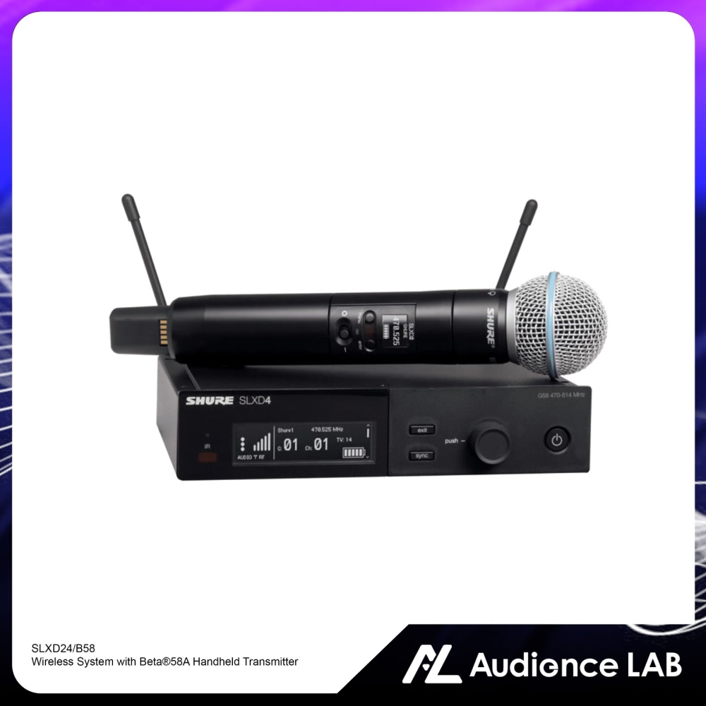 SHURE SLXD24/B58 Wireless System with Beta庐58A Handheld Transmitter