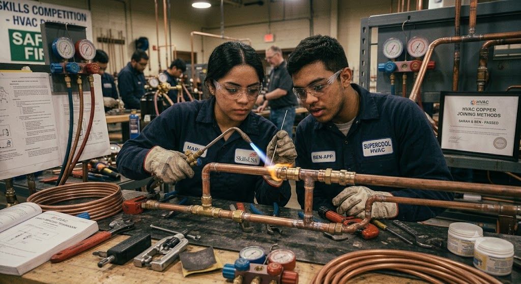 HVAC refrigeration copper tube joining