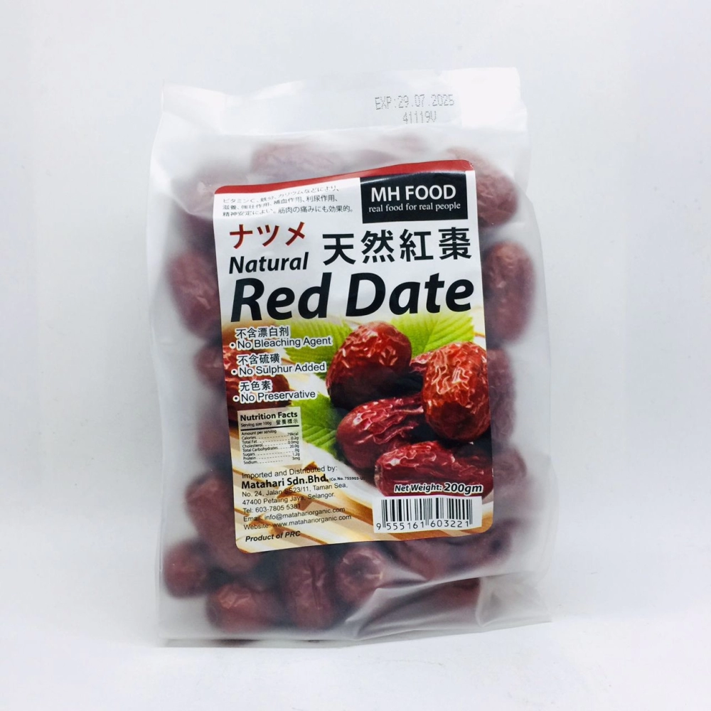 MH Food Natural Red Date 天然紅棗 200g