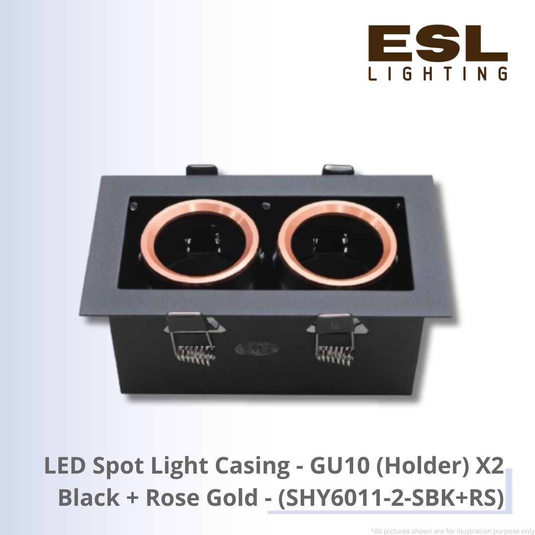 LED Spot Light Casing GU10 (Holder) X2 - SHY6011-2-SBK+RS