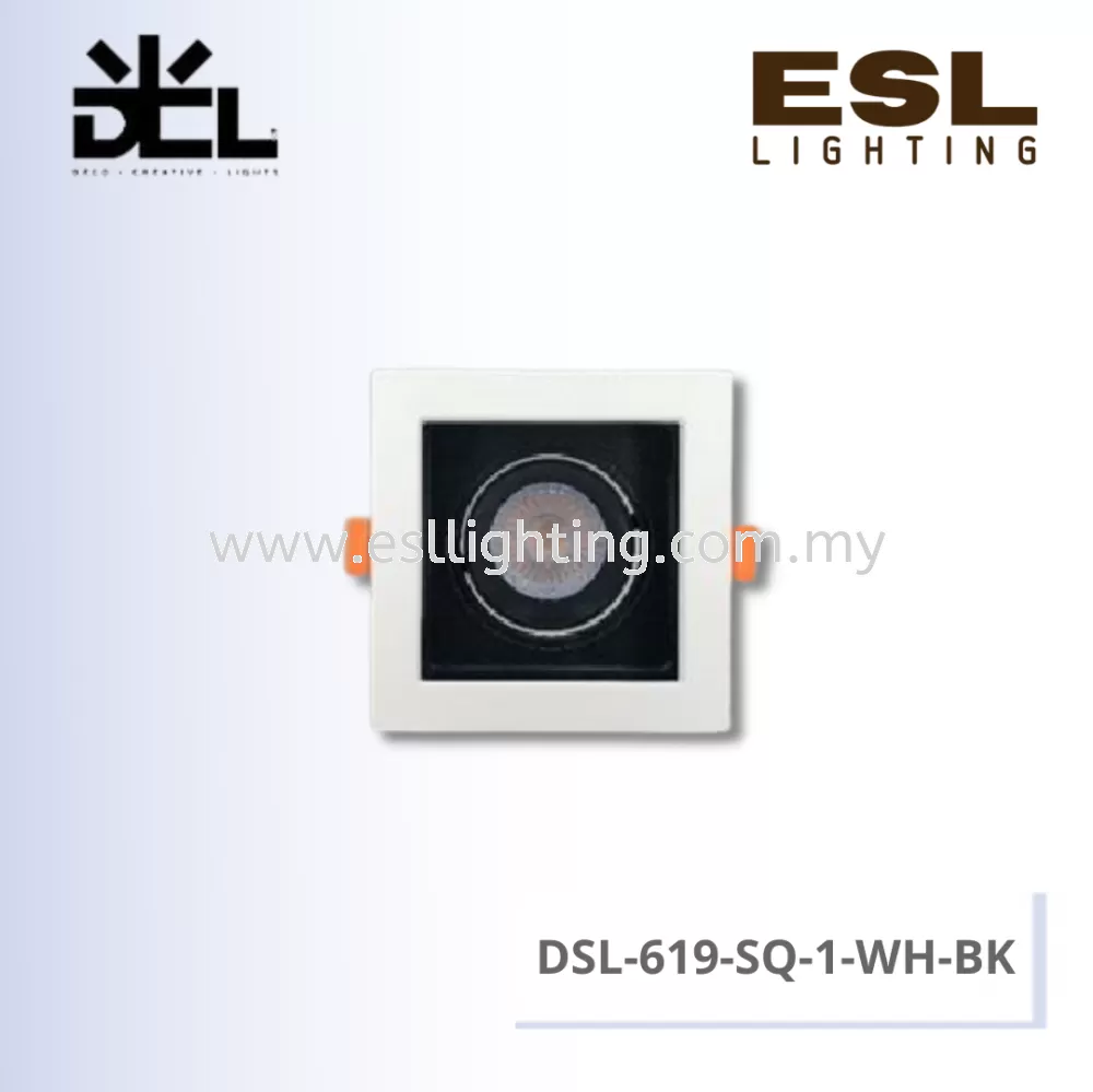 DCL DOWNLIGHT EYEBALL DSL-619-SQ-1-WH+BK