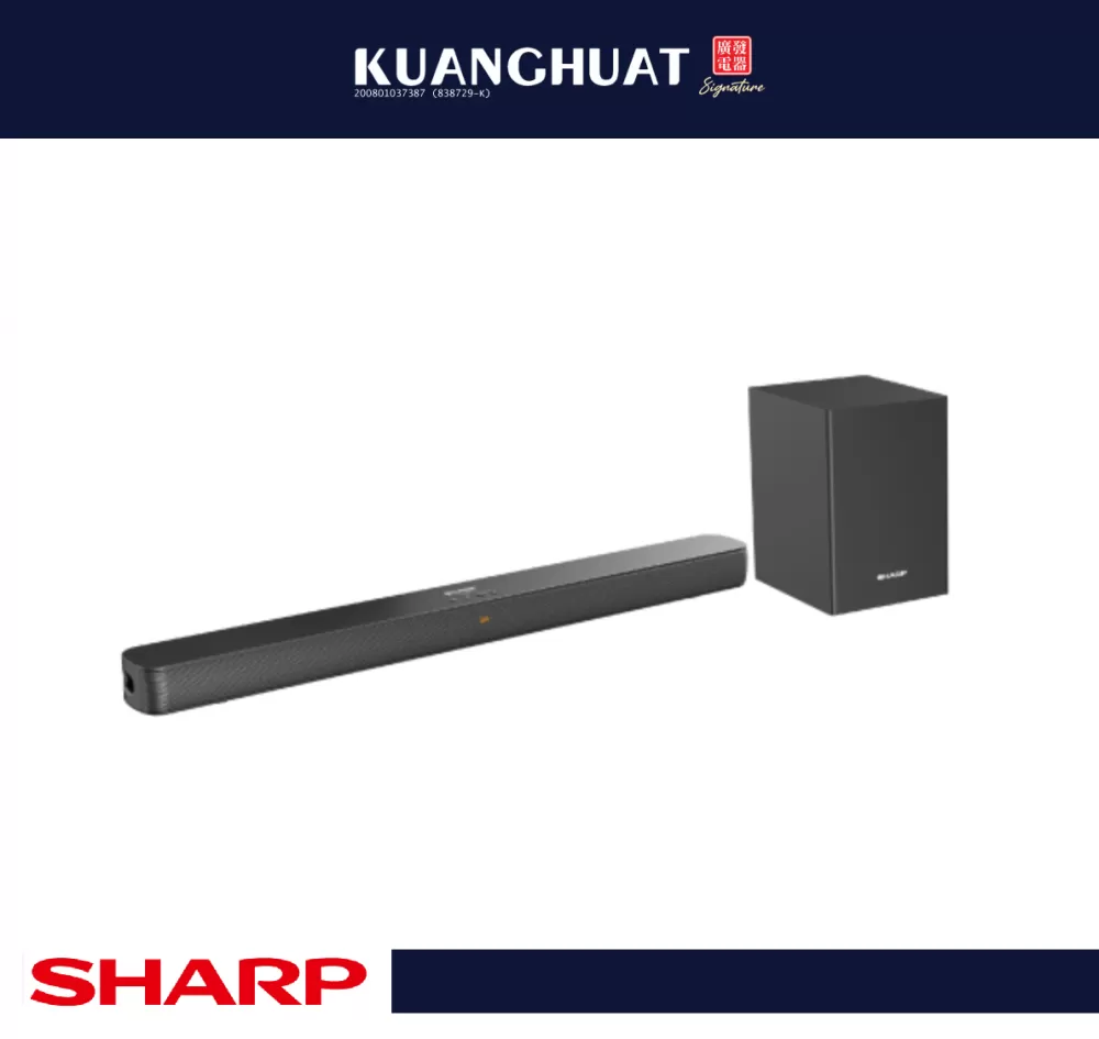 SHARP 2.1ch Sound Bar with Wireless Subwoofer HTSBW192