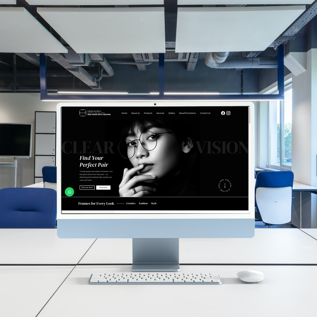 Contact Lenses Supplier - NICE VISION OPTIC Website Design & SEO Case Study | Optical Shop Skudai in Johor