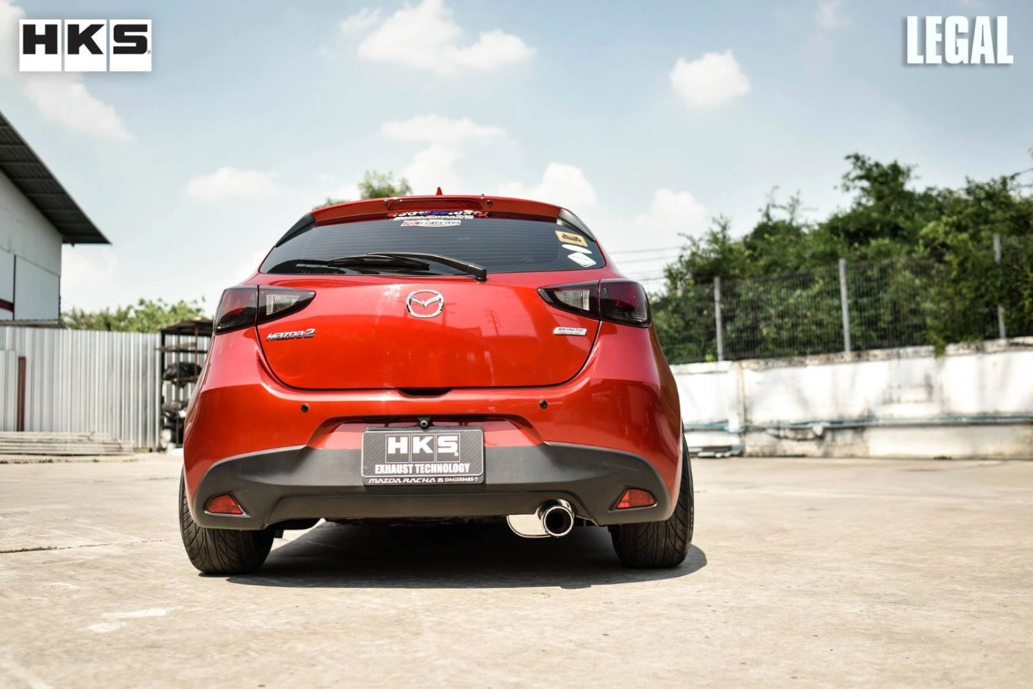 HKS LEGAL MAZDA 2 SKY HB DJ GASOLINE CARBON TAIL