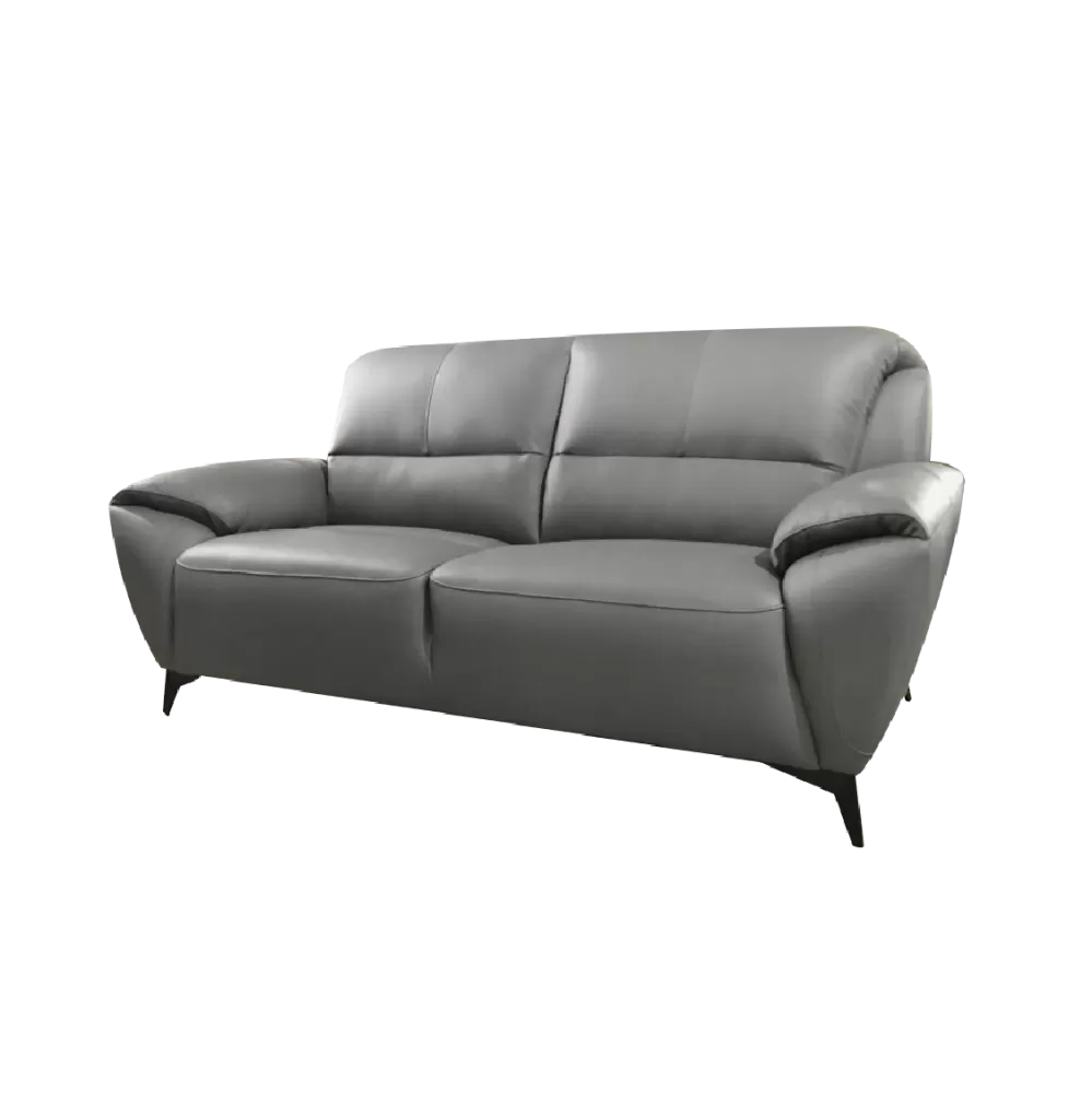 3 Seater Half Leather Dark Grey